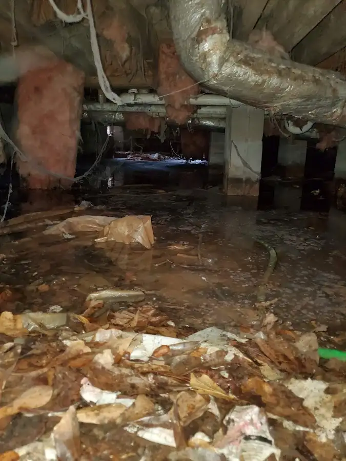 Crawl space flood assessment for Commercial Water Damage Restoration in Marlton