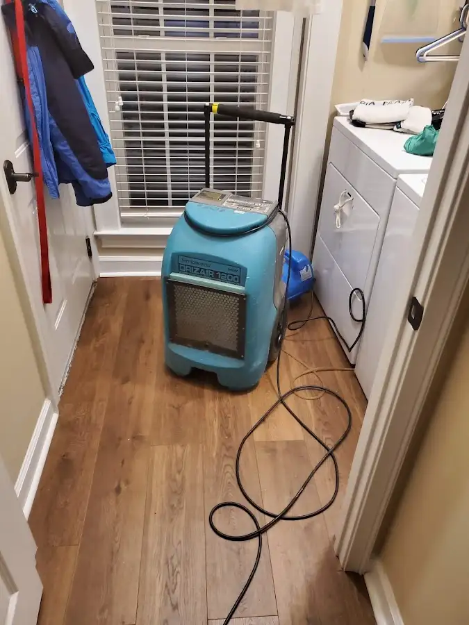 Commercial dehumidifier deployed for Flood Damage Cleanup in Marlton