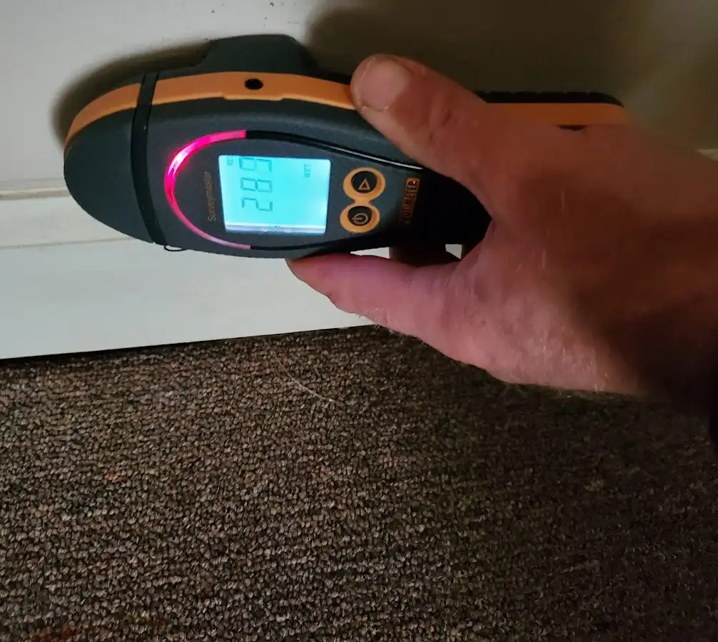 Moisture detection at baseboard during Mold Inspection & Testing in Marlton